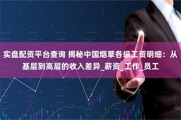 实盘配资平台查询 揭秘中国烟草各级工资明细：从基层到高层的收入差异_薪资_工作_员工