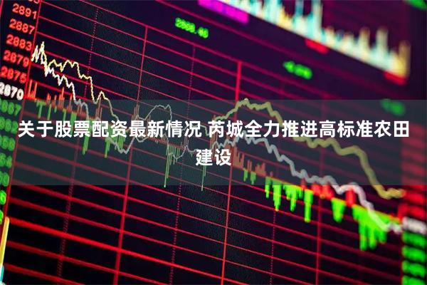 关于股票配资最新情况 芮城全力推进高标准农田建设